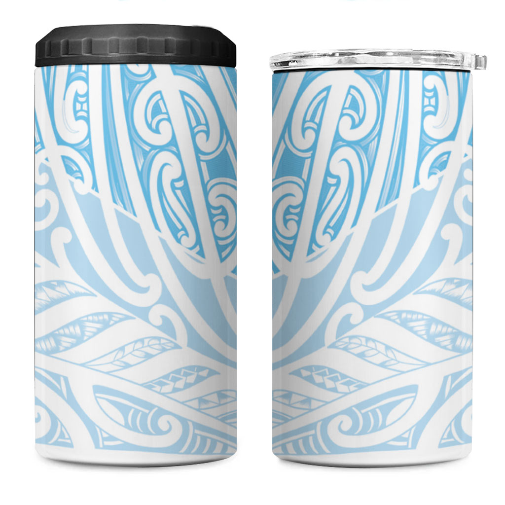 Blue New Zealand Puhoro Maori Tattoo 4 in 1 Can Cooler Tumbler LT14 One Size: 16 oz Blue - Polynesian Pride