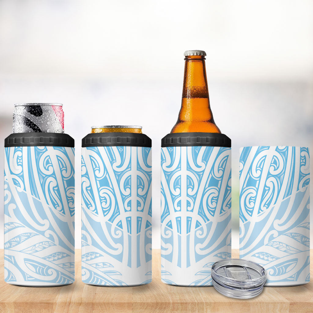 Blue New Zealand Puhoro Maori Tattoo 4 in 1 Can Cooler Tumbler