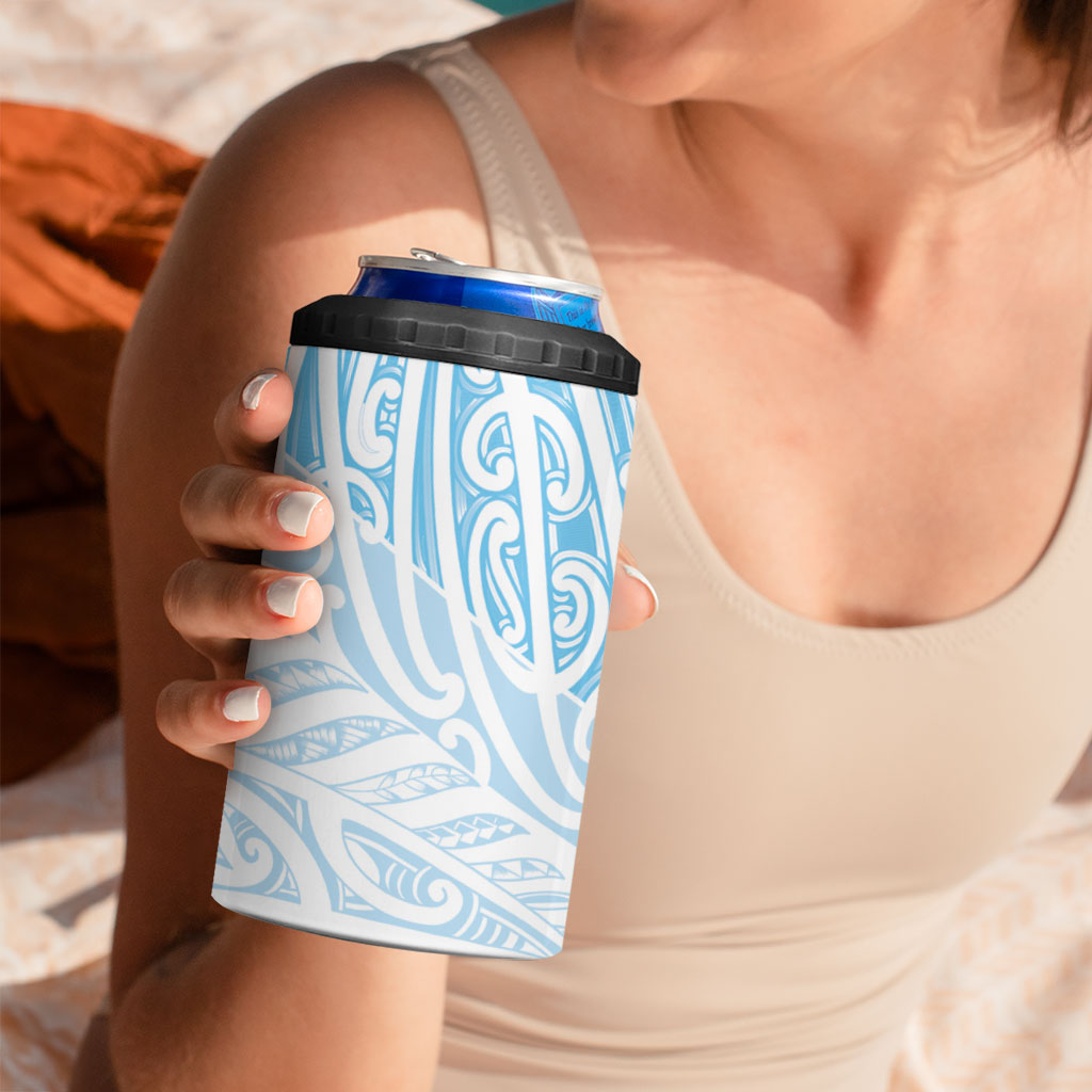 Blue New Zealand Puhoro Maori Tattoo 4 in 1 Can Cooler Tumbler