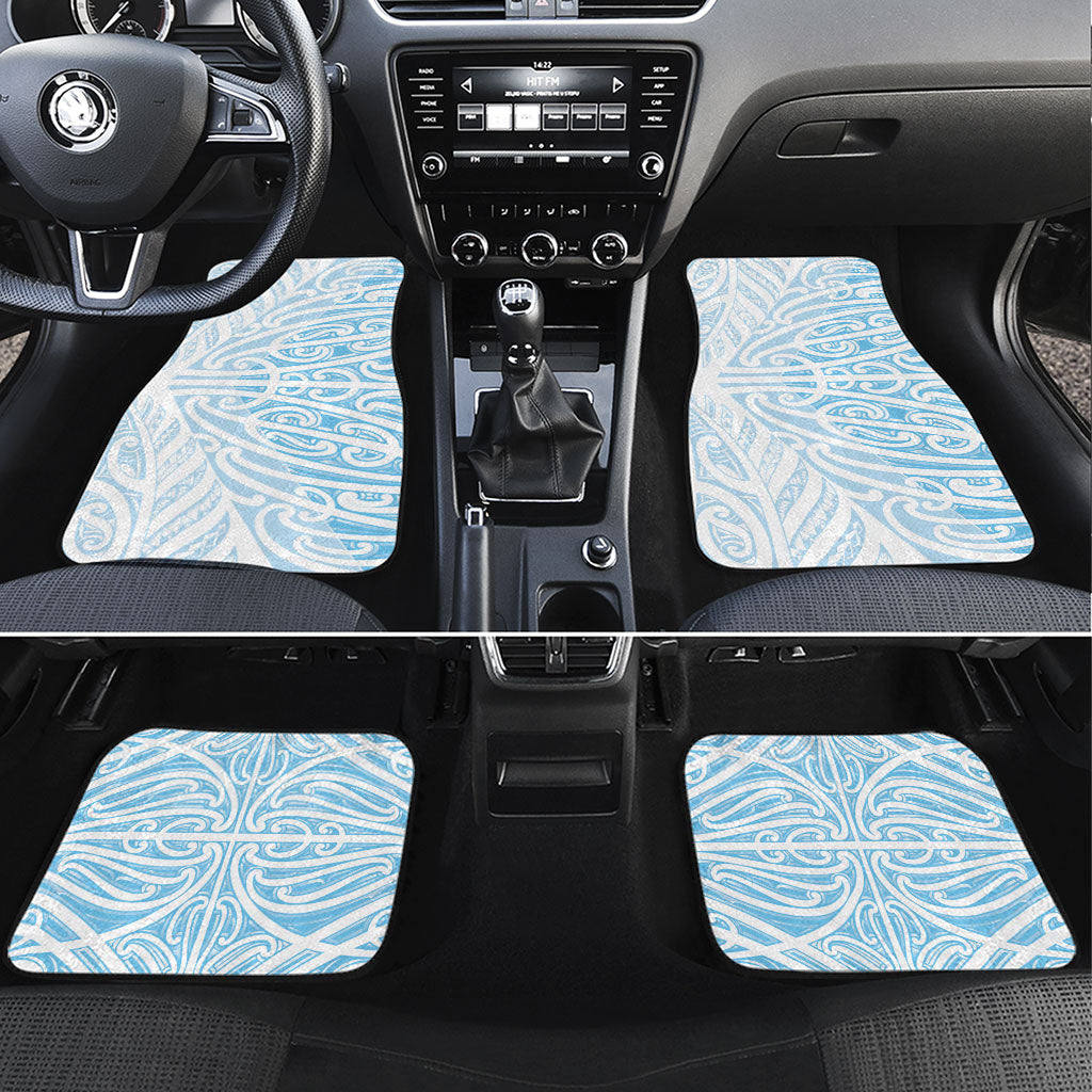Blue New Zealand Puhoro Maori Tattoo Car Mats LT14 Set 4pcs Blue - Polynesian Pride