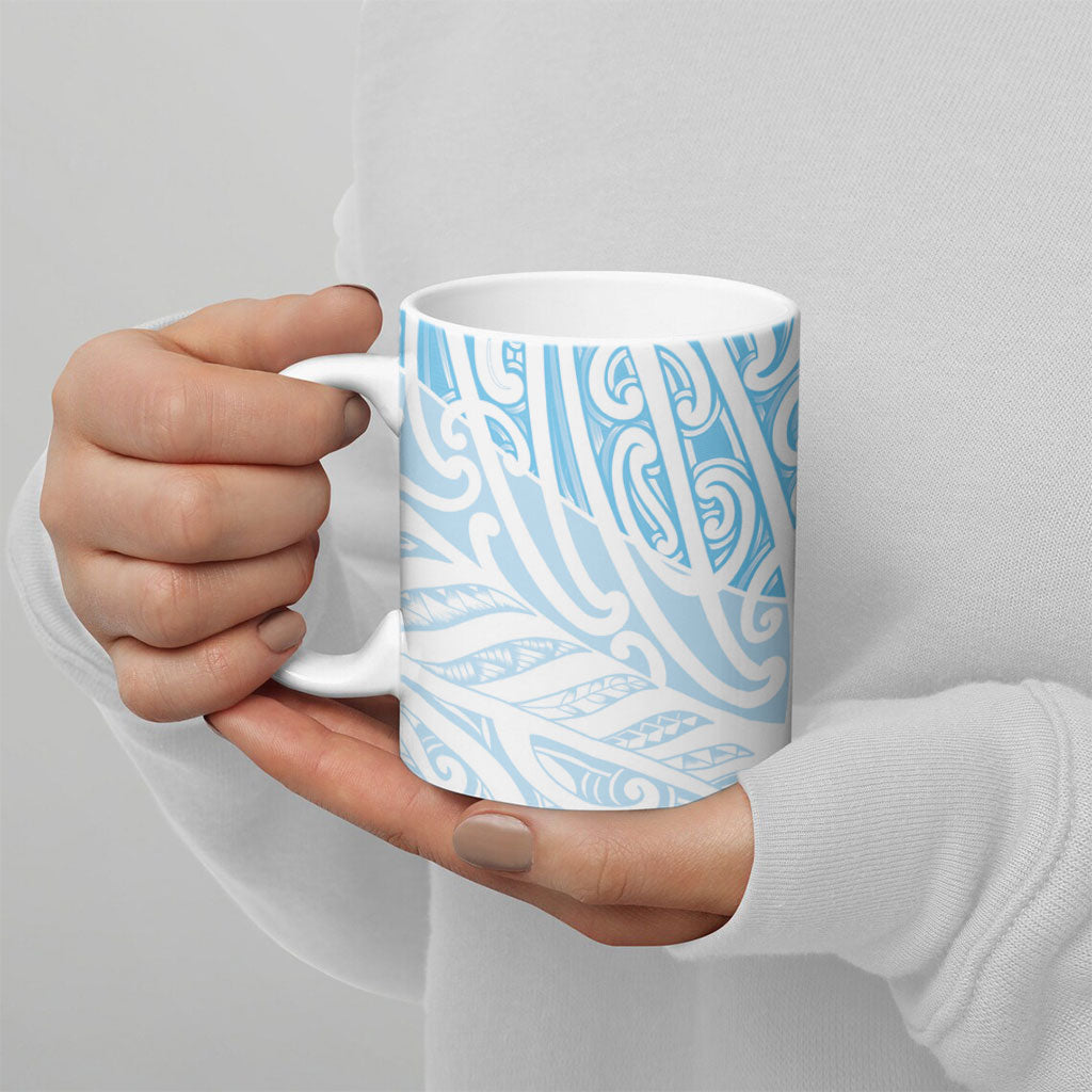 Blue New Zealand Puhoro Maori Tattoo Ceramic Mug