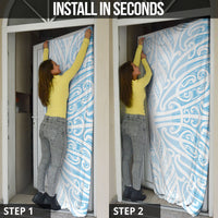 Blue New Zealand Puhoro Maori Tattoo Door Cover