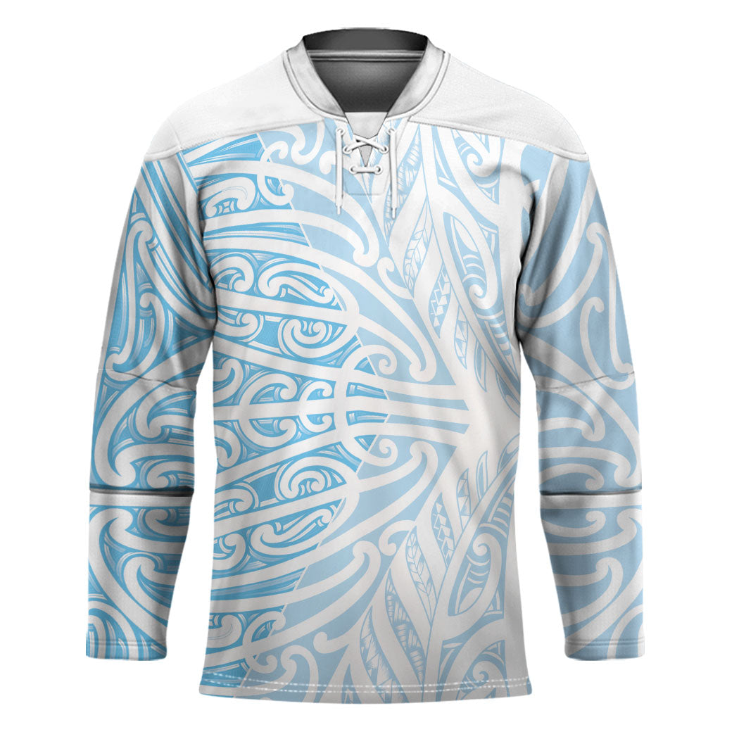 Blue New Zealand Puhoro Maori Tattoo Hockey Jersey LT14 Unisex Blue - Polynesian Pride