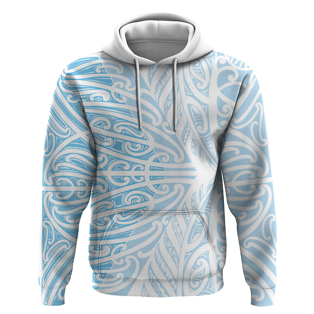 Blue New Zealand Puhoro Maori Tattoo Hoodie LT14 Pullover Hoodie Blue - Polynesian Pride
