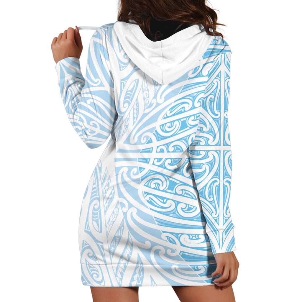 Blue New Zealand Puhoro Maori Tattoo Hoodie Dress