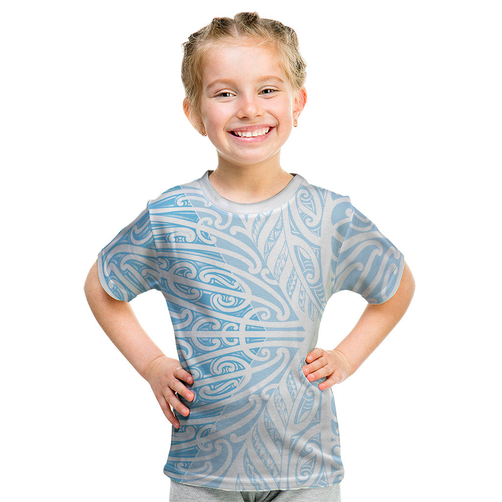 Blue New Zealand Puhoro Maori Tattoo Kid T Shirt LT14 Blue - Polynesian Pride
