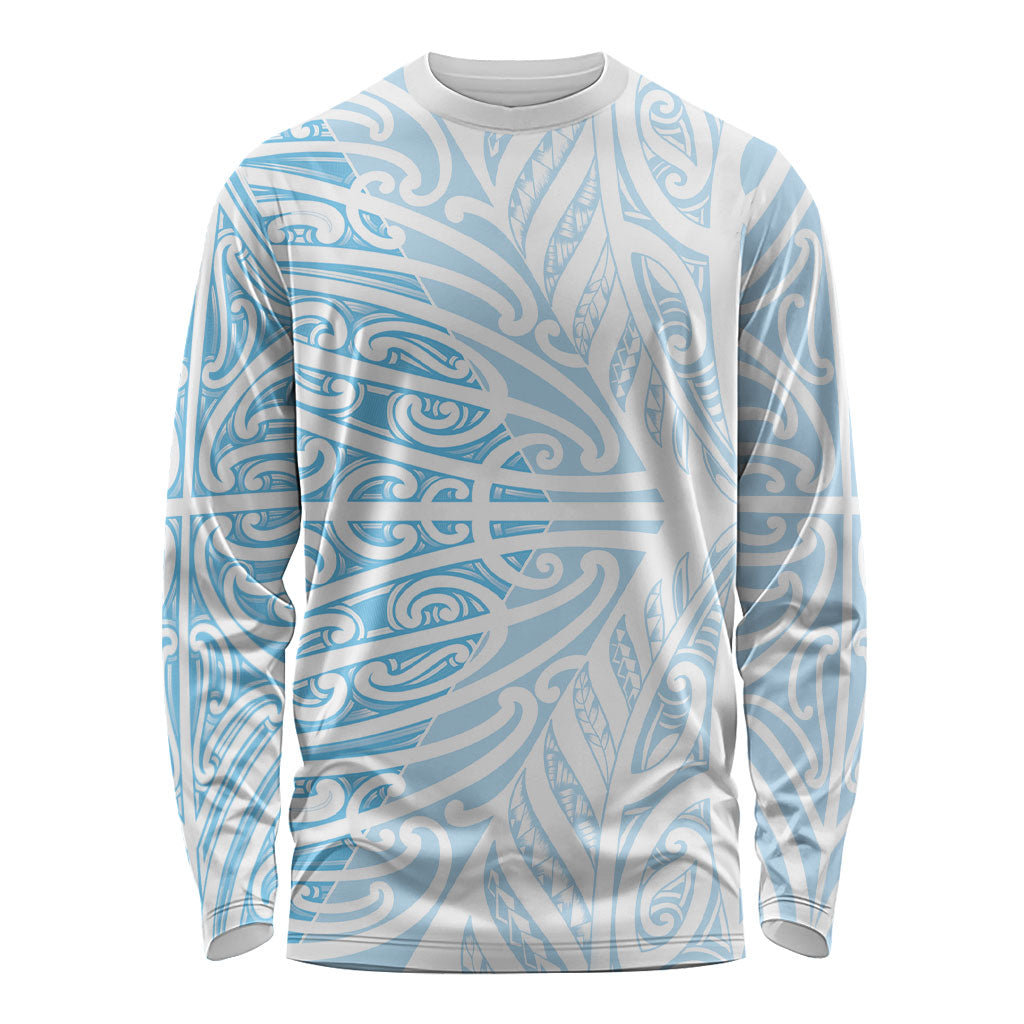 Blue New Zealand Puhoro Maori Tattoo Long Sleeve Shirt LT14 Unisex Blue - Polynesian Pride