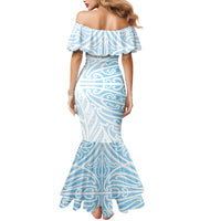 Blue New Zealand Puhoro Maori Tattoo Mermaid Dress