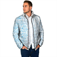 Blue New Zealand Puhoro Maori Tattoo Padded Jacket