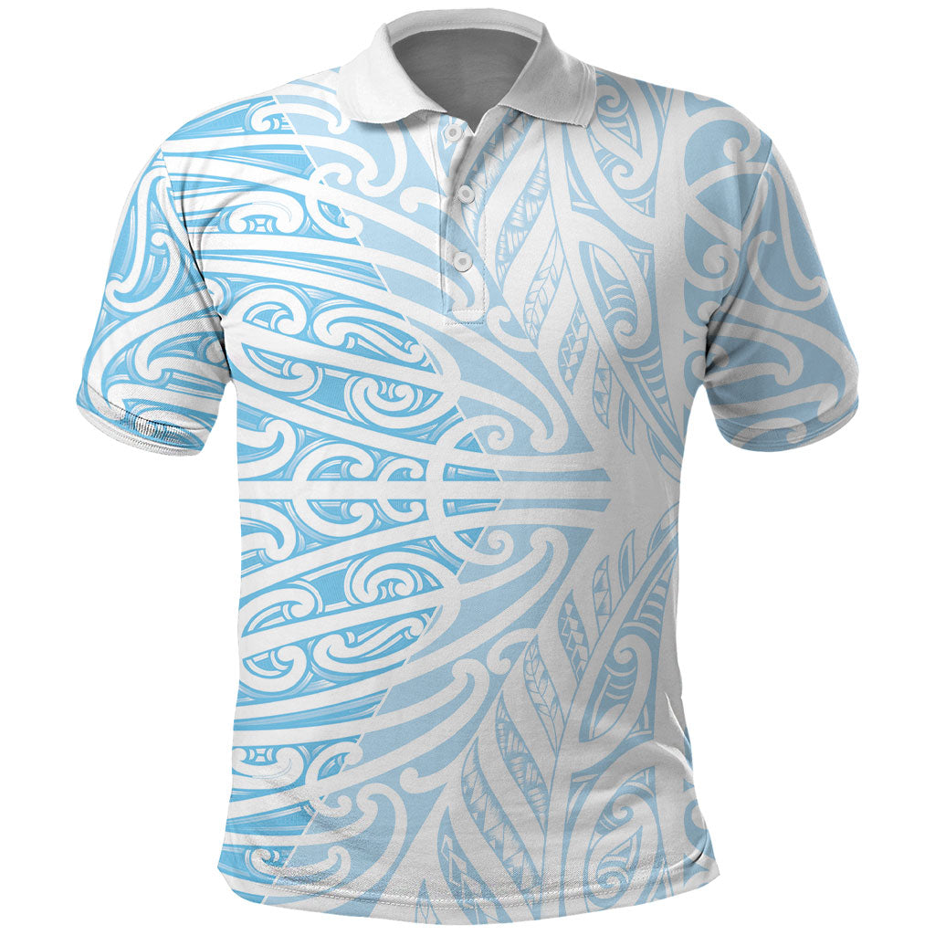 Blue New Zealand Puhoro Maori Tattoo Polo Shirt LT14 Blue - Polynesian Pride