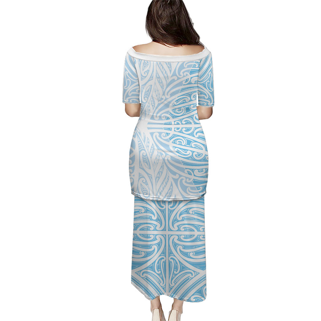 Blue New Zealand Puhoro Maori Tattoo Puletasi