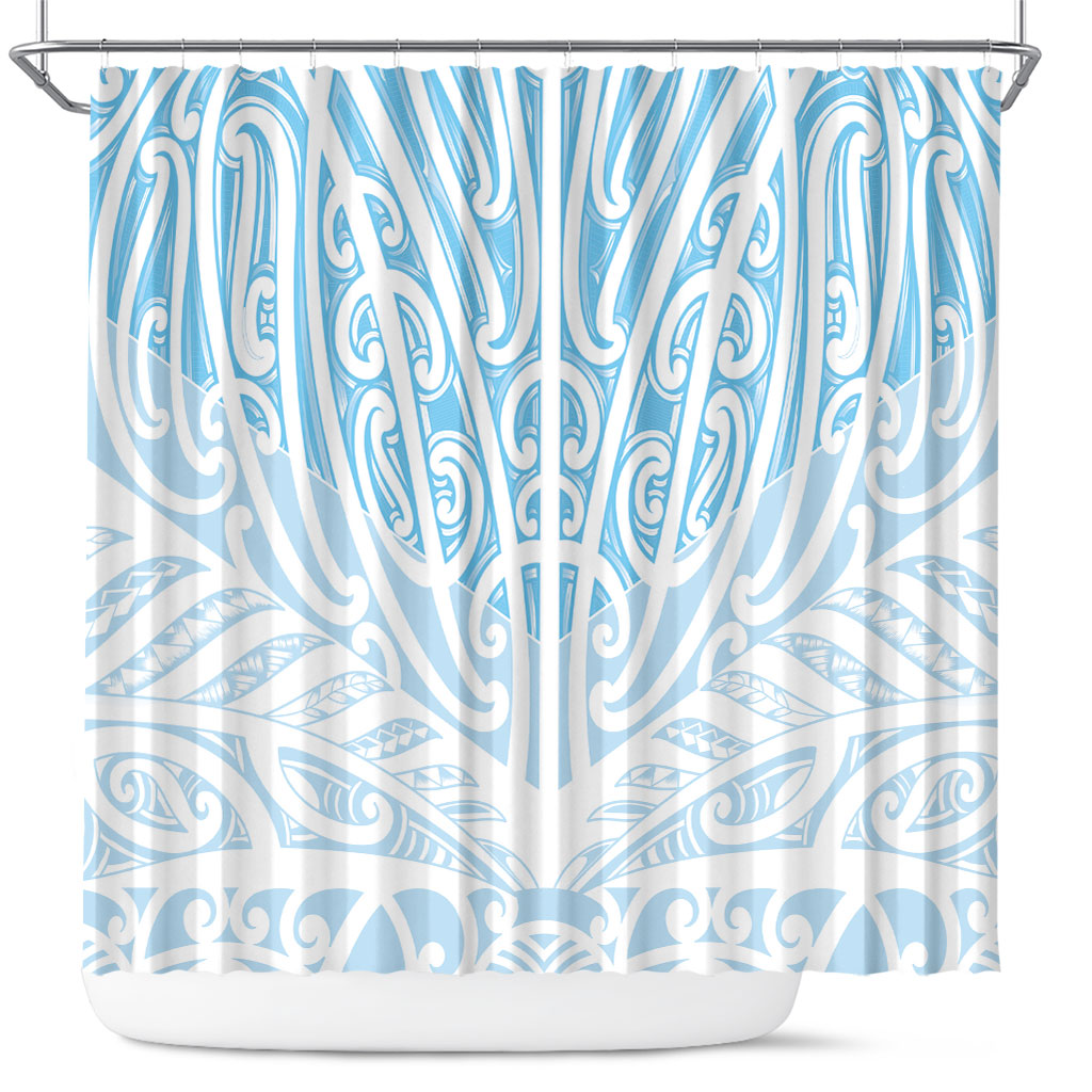 Blue New Zealand Puhoro Maori Tattoo Shower Curtain LT14 Blue - Polynesian Pride