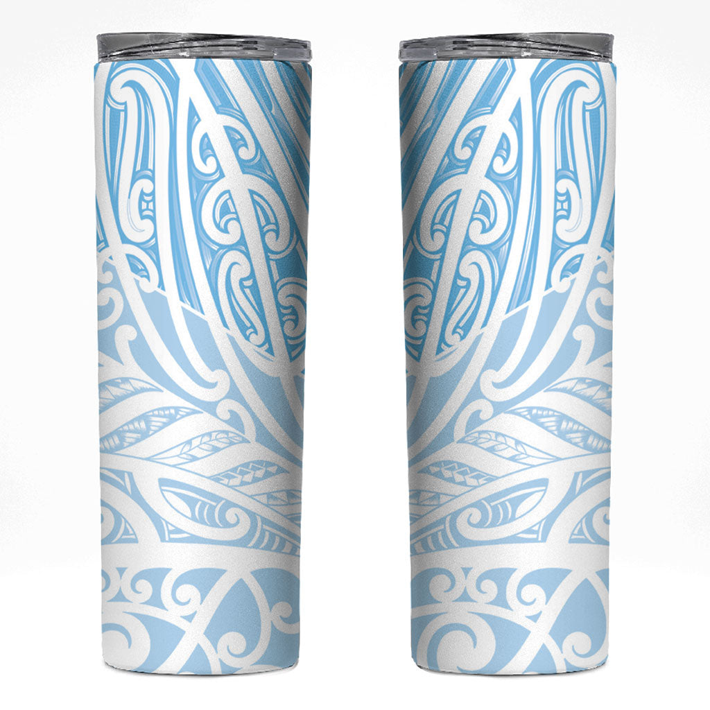 Blue New Zealand Puhoro Maori Tattoo Skinny Tumbler LT14 Blue - Polynesian Pride