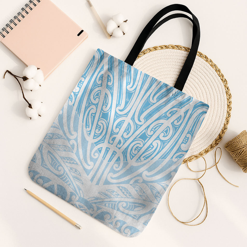Blue New Zealand Puhoro Maori Tattoo Tote Bag LT14 Black Strap One Size Blue - Polynesian Pride