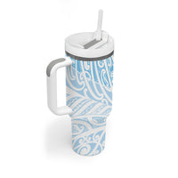 Blue New Zealand Puhoro Maori Tattoo Tumbler With Handle