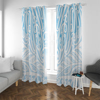 Blue New Zealand Puhoro Maori Tattoo Window Curtain