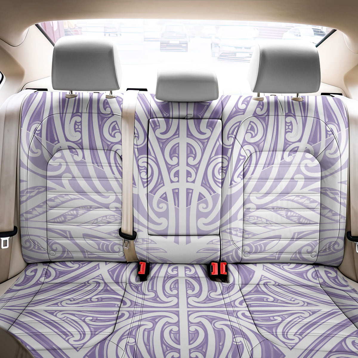 Purple New Zealand Puhoro Maori Tattoo Back Car Seat Cover