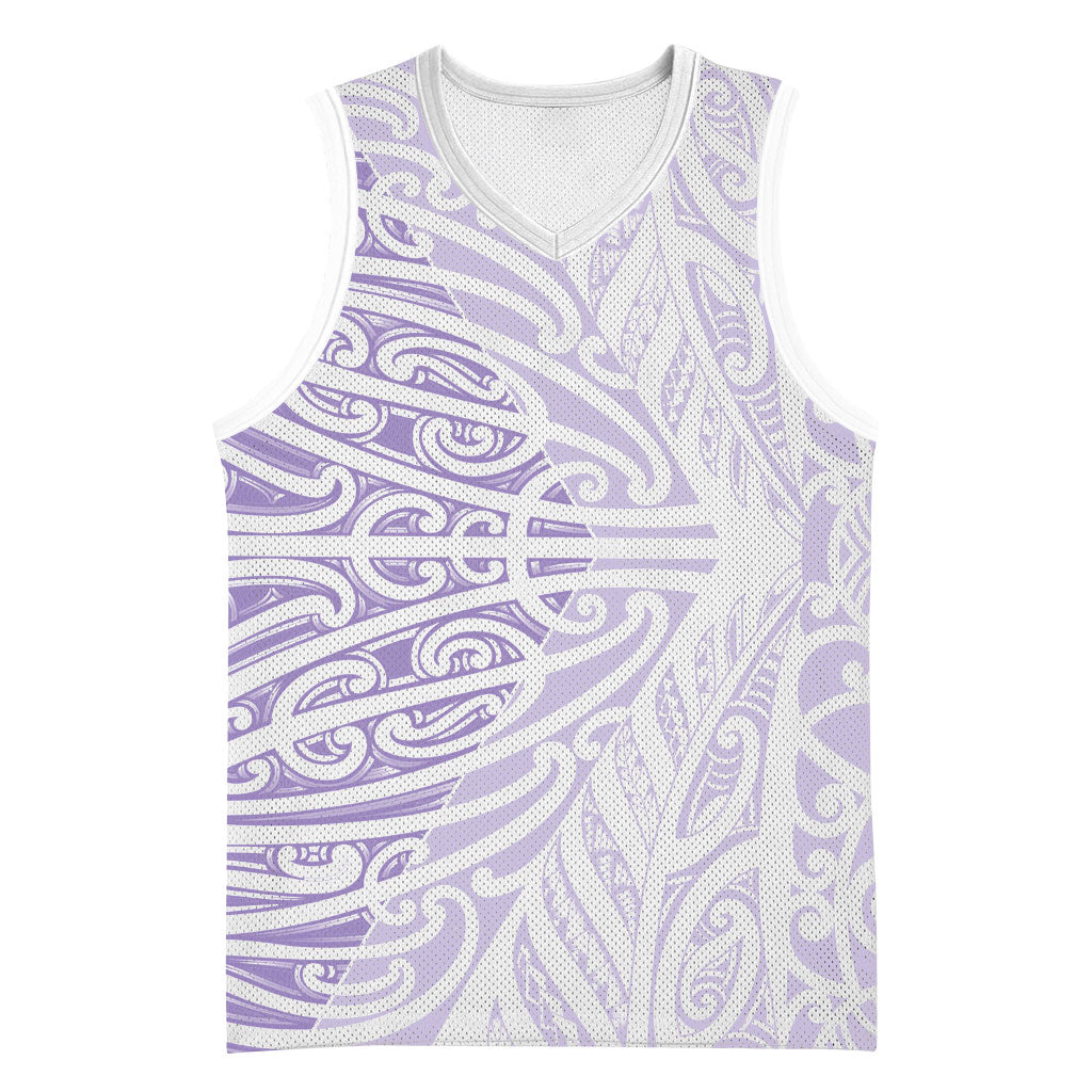 Purple New Zealand Puhoro Maori Tattoo Basketball Jersey LT14 Unisex Purple - Polynesian Pride