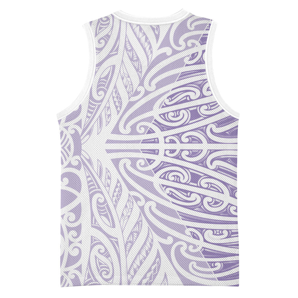 Purple New Zealand Puhoro Maori Tattoo Basketball Jersey