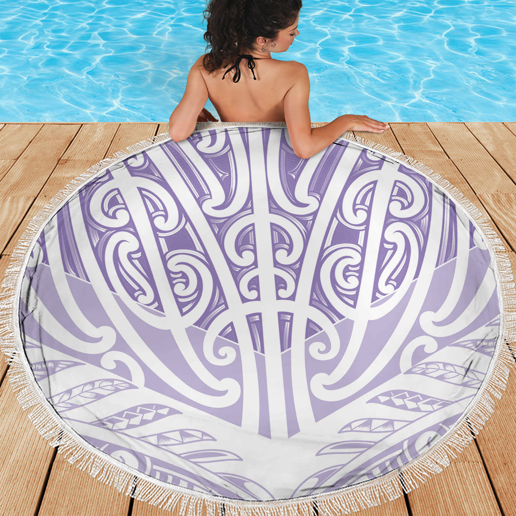 Purple New Zealand Puhoro Maori Tattoo Beach Blanket