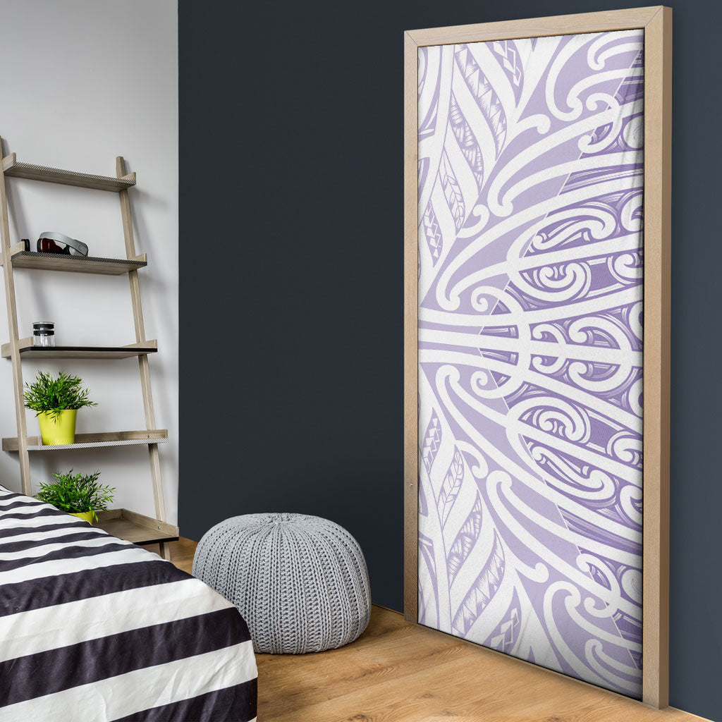 Purple New Zealand Puhoro Maori Tattoo Door Cover