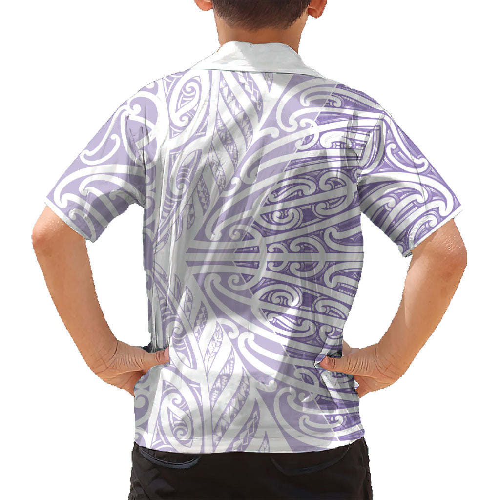 Purple New Zealand Puhoro Maori Tattoo Family Matching Summer Maxi Dress and Hawaiian Shirt