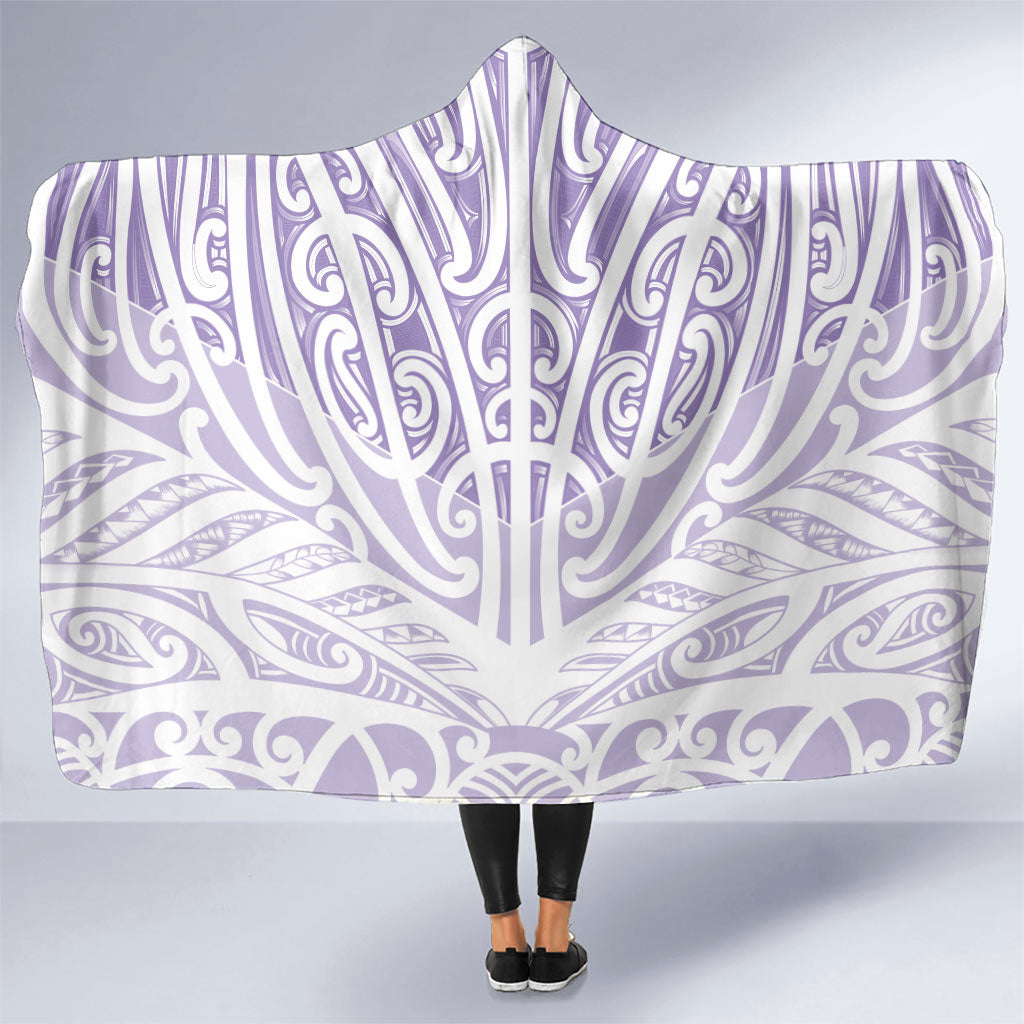 Purple New Zealand Puhoro Maori Tattoo Hooded Blanket LT14 One Size Purple - Polynesian Pride