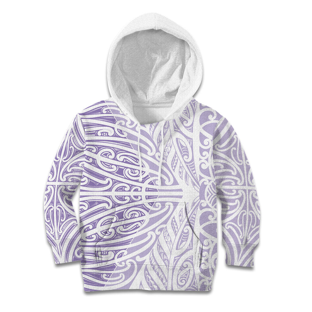 Purple New Zealand Puhoro Maori Tattoo Kid Hoodie LT14 Hoodie Purple - Polynesian Pride