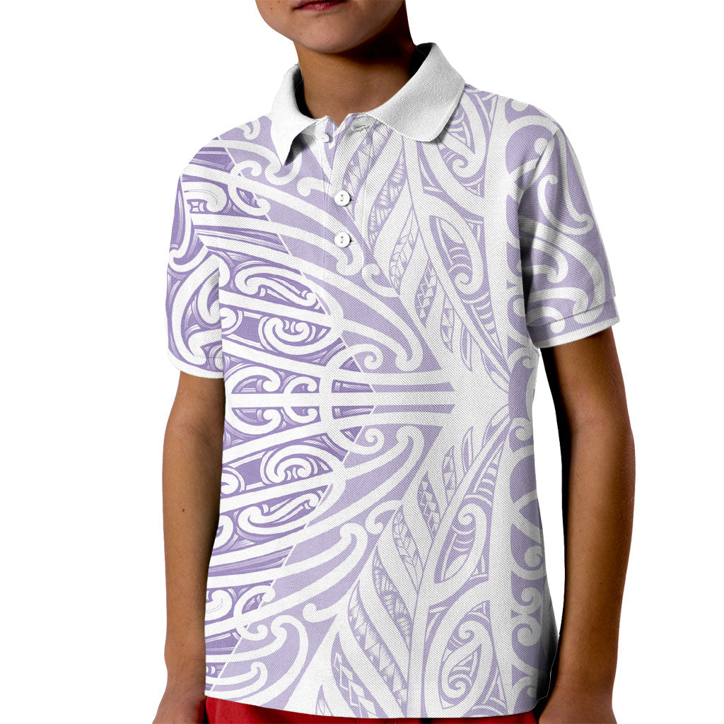 Purple New Zealand Puhoro Maori Tattoo Kid Polo Shirt LT14 Kid Purple - Polynesian Pride