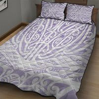 Purple New Zealand Puhoro Maori Tattoo Quilt Bed Set