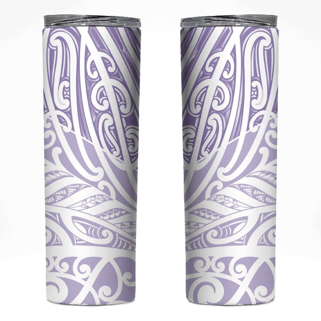 Purple New Zealand Puhoro Maori Tattoo Skinny Tumbler LT14 Purple - Polynesian Pride