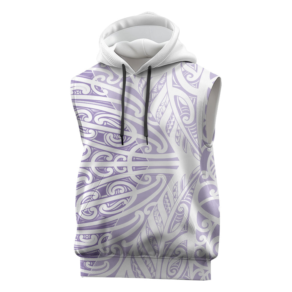 Purple New Zealand Puhoro Maori Tattoo Sleeveless Hoodie LT14 Purple - Polynesian Pride
