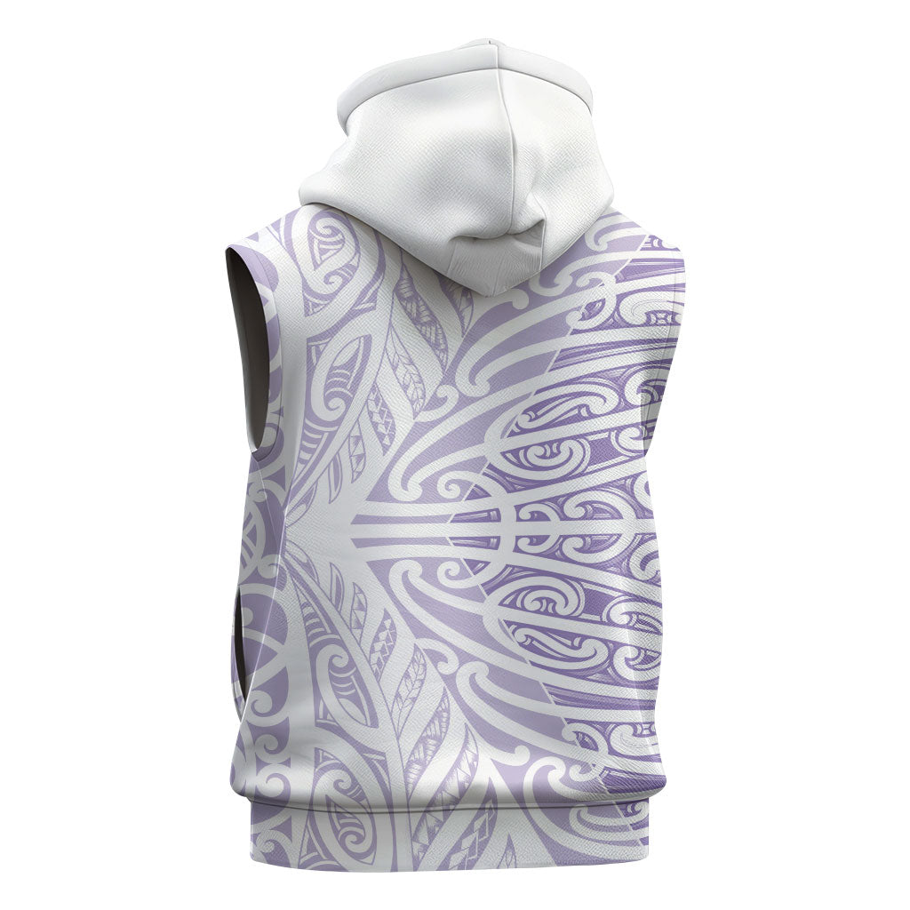 Purple New Zealand Puhoro Maori Tattoo Sleeveless Hoodie