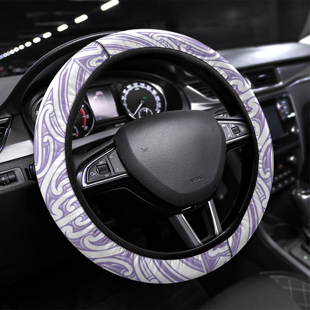 Purple New Zealand Puhoro Maori Tattoo Steering Wheel Cover LT14 Universal Fit Purple - Polynesian Pride