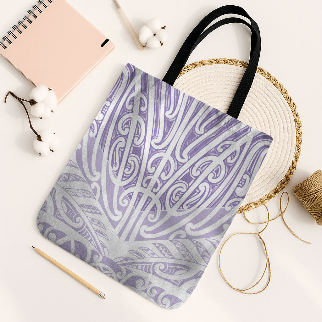 Purple New Zealand Puhoro Maori Tattoo Tote Bag LT14 Black Strap One Size Purple - Polynesian Pride