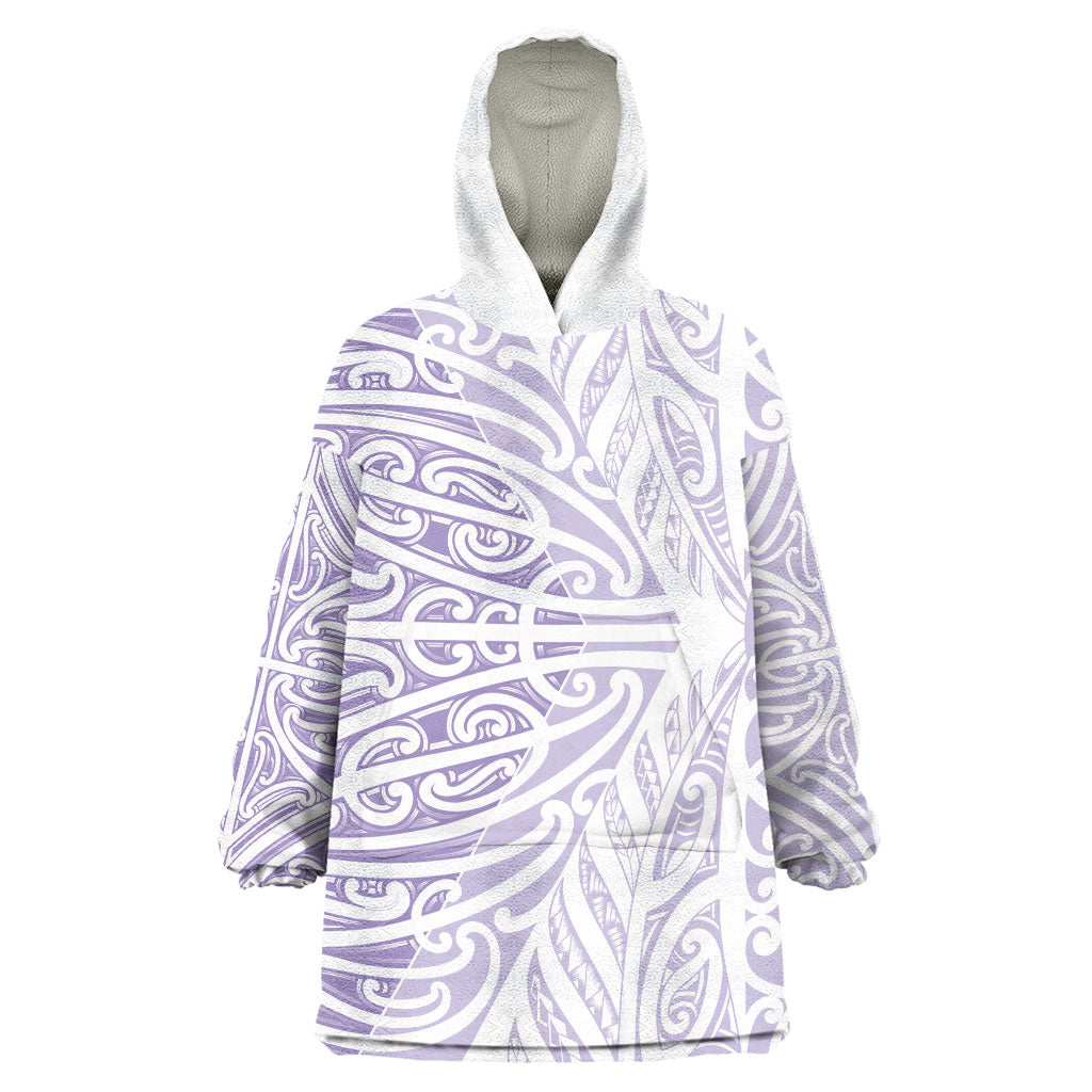 Purple New Zealand Puhoro Maori Tattoo Wearable Blanket Hoodie LT14 One Size Purple - Polynesian Pride