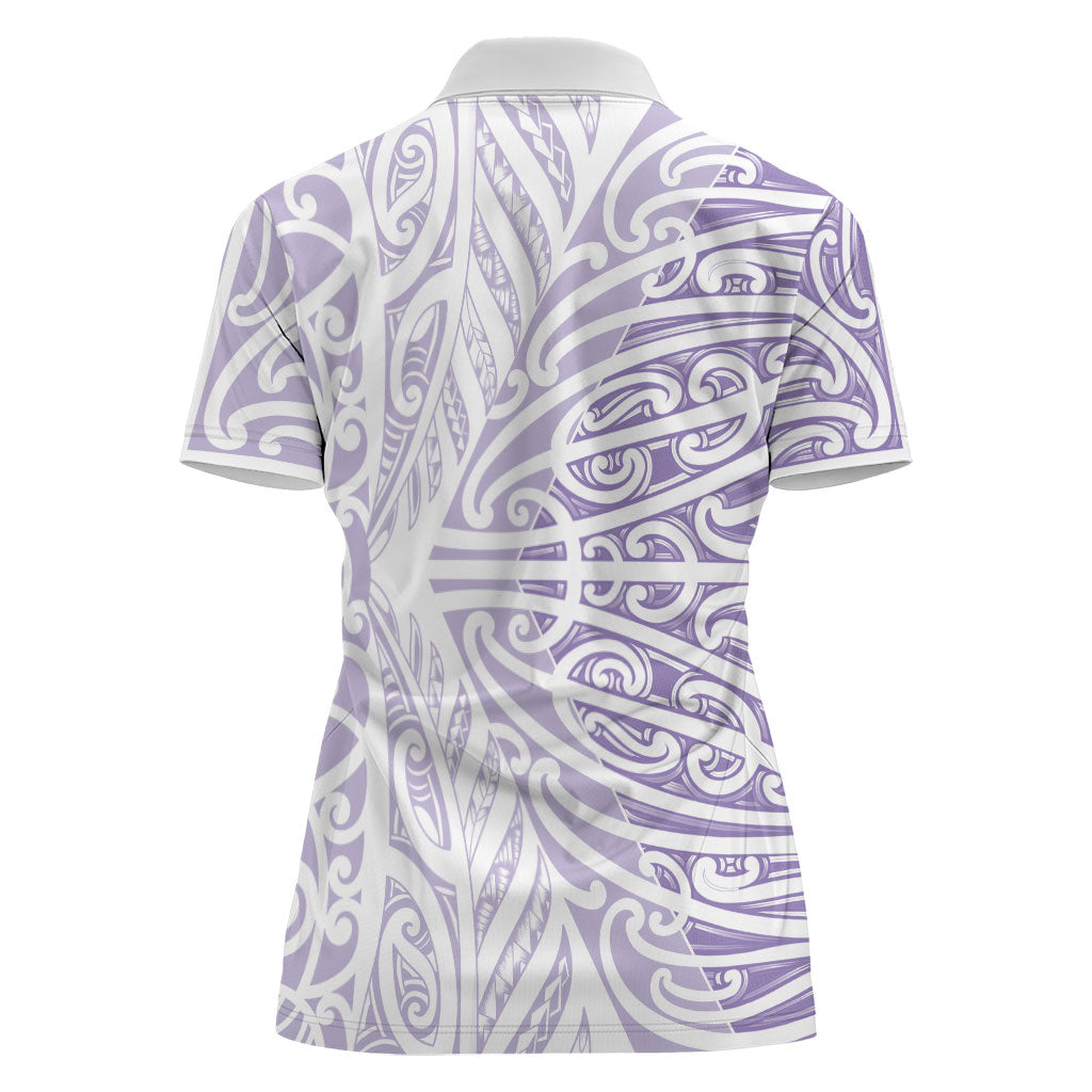Purple New Zealand Puhoro Maori Tattoo Women Polo Shirt