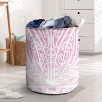 Pink New Zealand Puhoro Maori Tattoo Laundry Basket