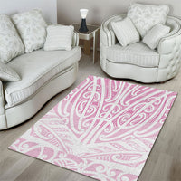 Pink New Zealand Puhoro Maori Tattoo Area Rug