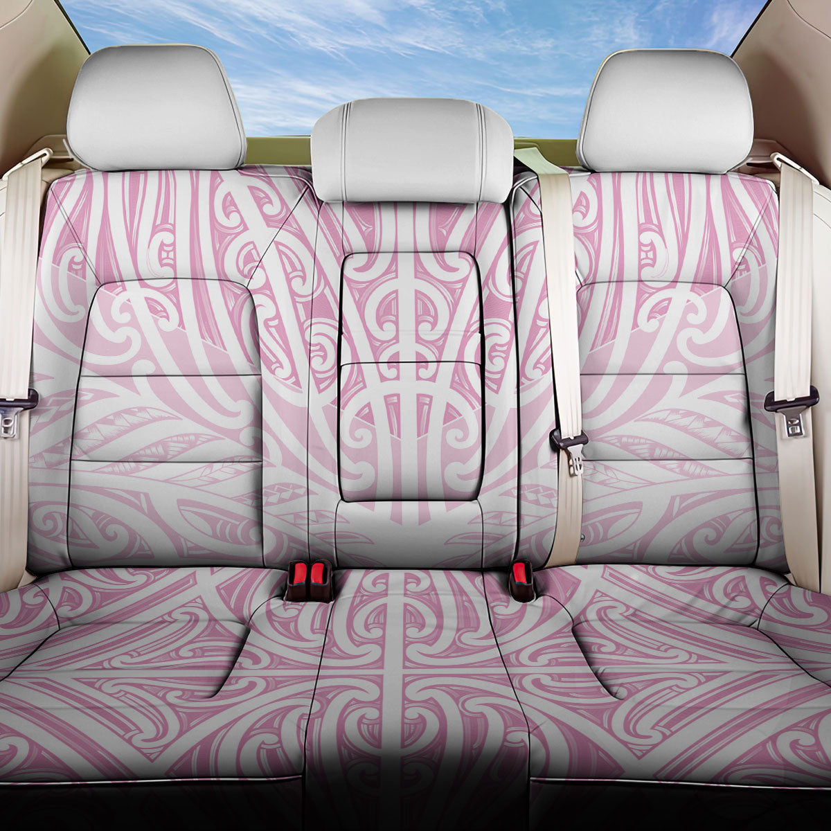 Pink New Zealand Puhoro Maori Tattoo Back Car Seat Cover LT14 One Size Pink - Polynesian Pride