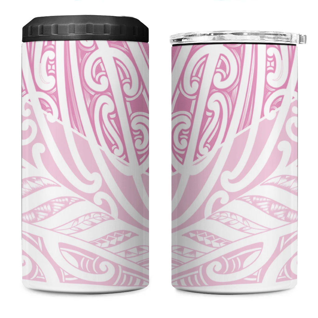 Pink New Zealand Puhoro Maori Tattoo 4 in 1 Can Cooler Tumbler LT14 One Size: 16 oz Pink - Polynesian Pride