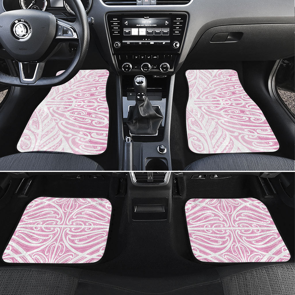 Pink New Zealand Puhoro Maori Tattoo Car Mats LT14 Set 4pcs Pink - Polynesian Pride