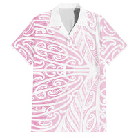 Pink New Zealand Puhoro Maori Tattoo Family Matching Tank Maxi Dress and Hawaiian Shirt