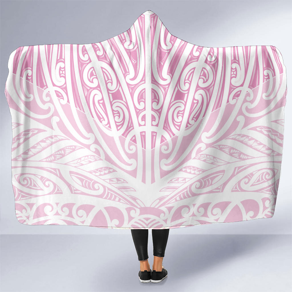 Pink New Zealand Puhoro Maori Tattoo Hooded Blanket LT14 One Size Pink - Polynesian Pride