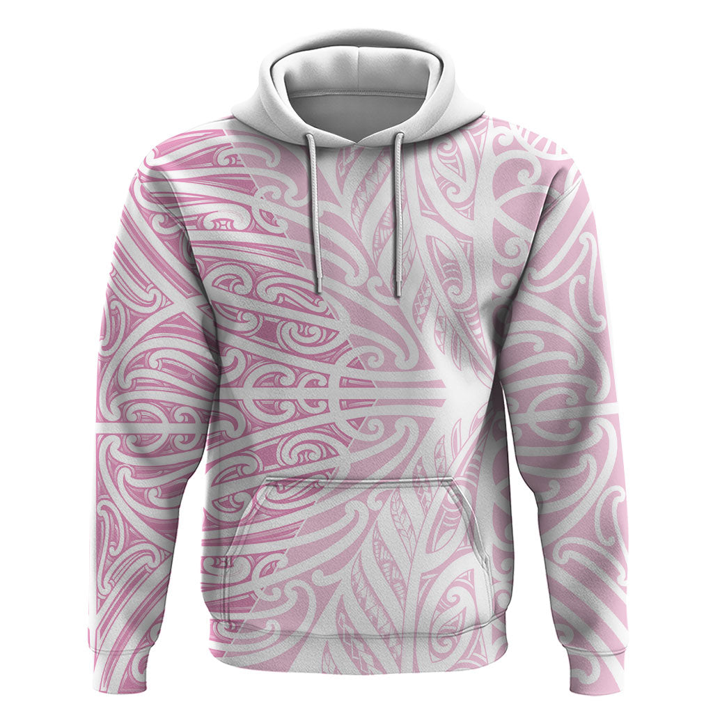 Pink New Zealand Puhoro Maori Tattoo Hoodie LT14 Pullover Hoodie Pink - Polynesian Pride