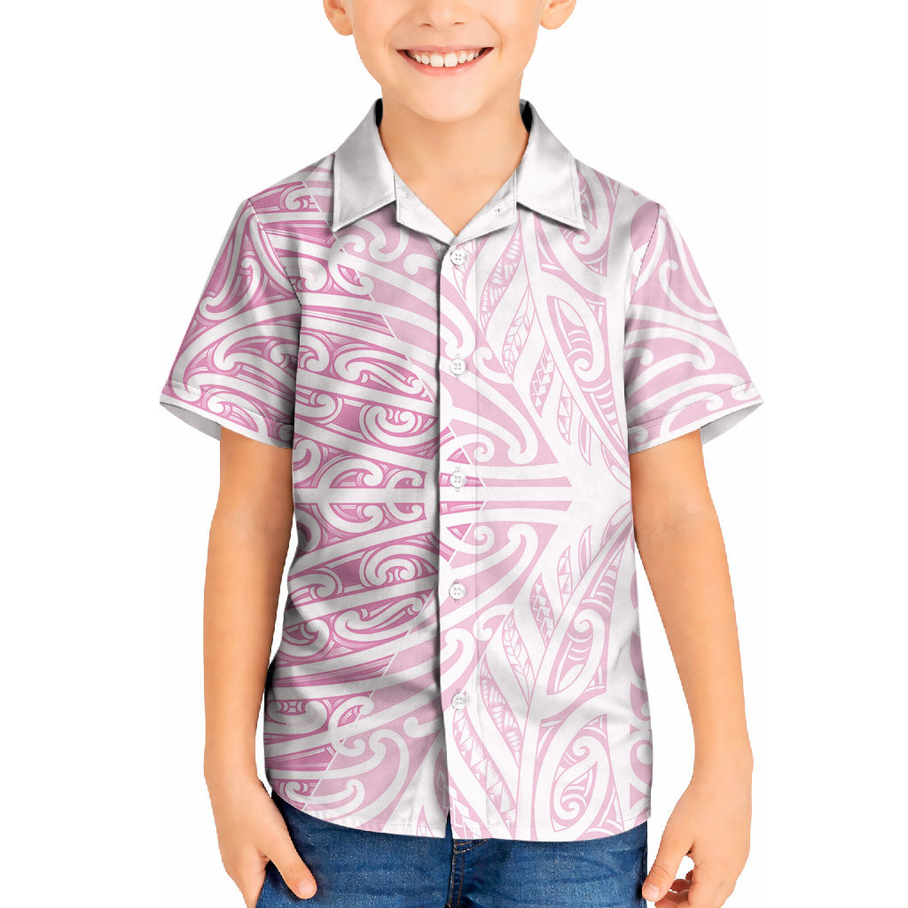 Pink New Zealand Puhoro Maori Tattoo Kid Hawaiian Shirt LT14 Kid Pink - Polynesian Pride