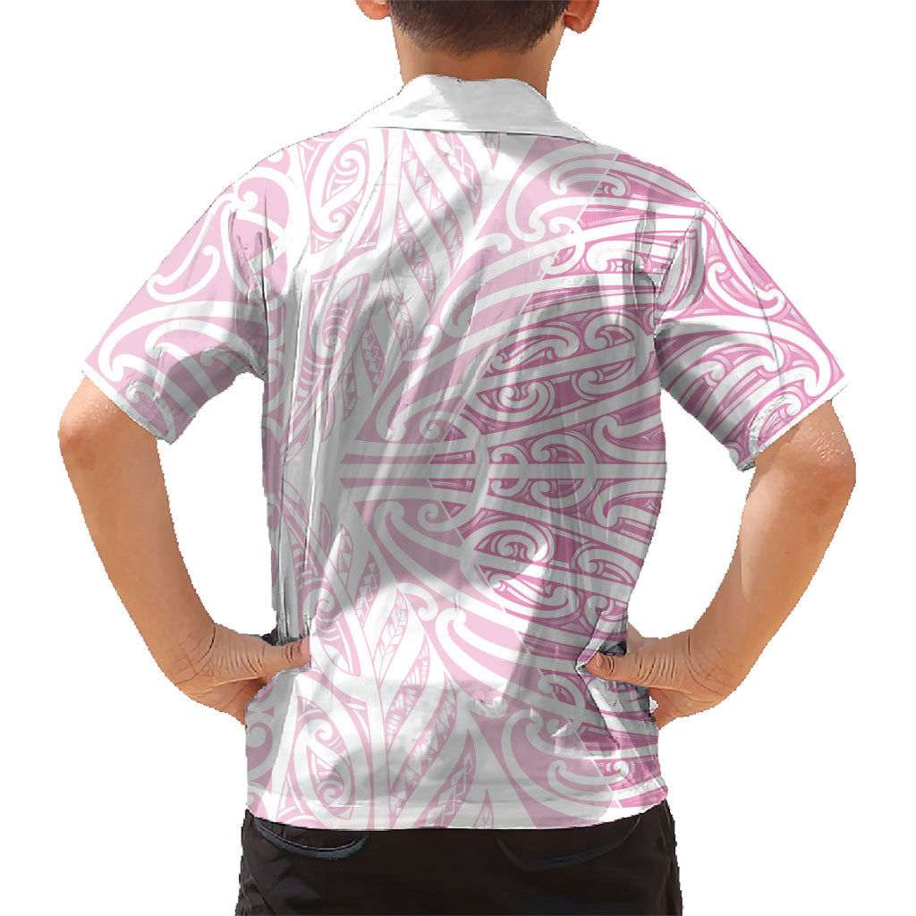 Pink New Zealand Puhoro Maori Tattoo Kid Hawaiian Shirt
