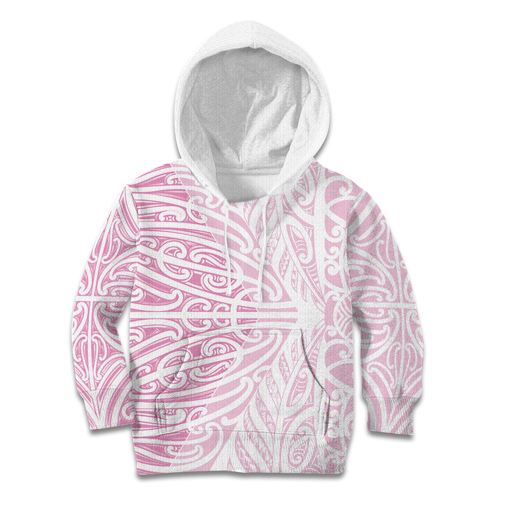 Pink New Zealand Puhoro Maori Tattoo Kid Hoodie LT14 Hoodie Pink - Polynesian Pride