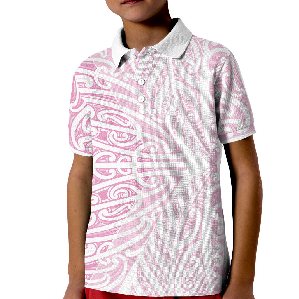Pink New Zealand Puhoro Maori Tattoo Kid Polo Shirt LT14 Kid Pink - Polynesian Pride