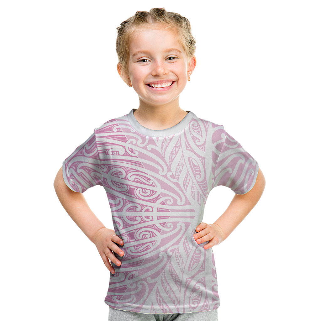 Pink New Zealand Puhoro Maori Tattoo Kid T Shirt LT14 Pink - Polynesian Pride